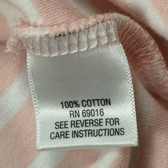 Studio Works Womens Top Pink White Striped 3/4 Sleeve Cotton Tee Size XL - Picture 9 of 14